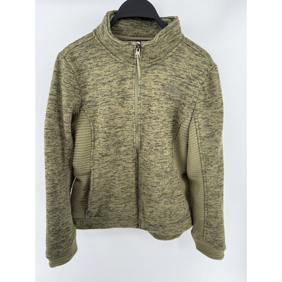 The North Face Jacket Womens Medium Green Sweater Full Zip Pockets - Picture 1 of 5
